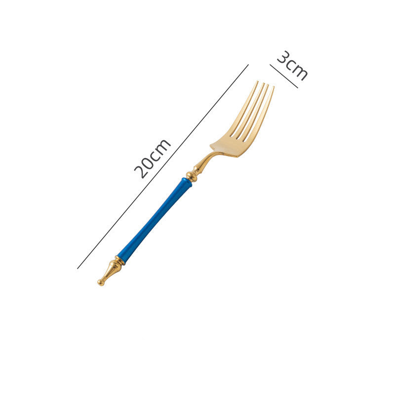 Steak Golden Knife Fork And Spoon Three-piece Set