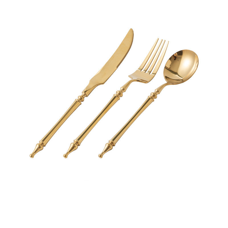 Steak Golden Knife Fork And Spoon Three-piece Set