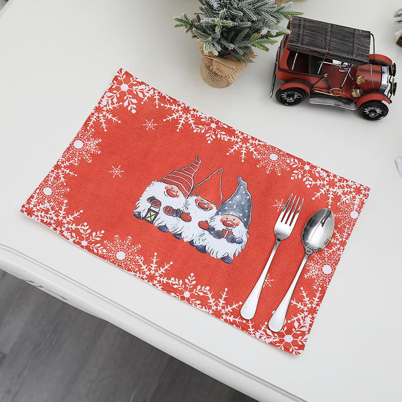 Christmas Placemat Family Table Atmosphere Decoration Supplies