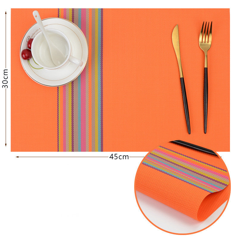 Colorful Placemat Pvc Genuine Dining Table Non-slip Heatproof Western-style Placemat