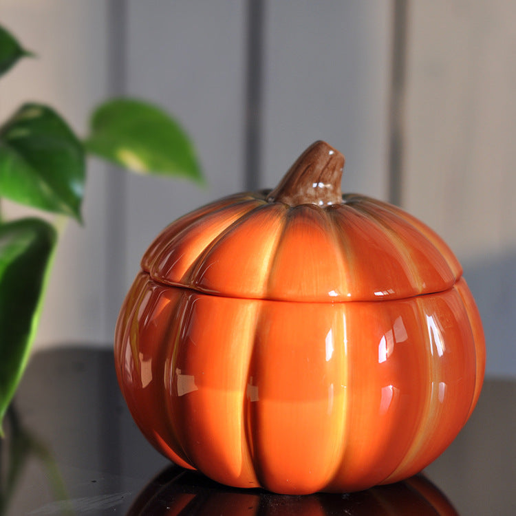 Ceramic Pumpkin Shape Candy Storage Jar