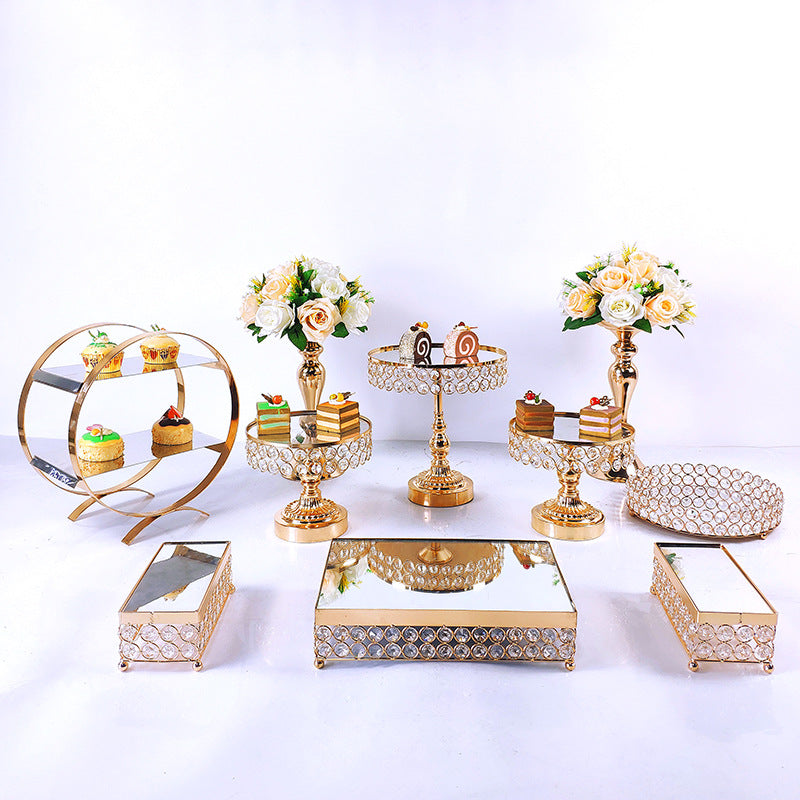 European Style Dessert Stand Set Tray Wrought Iron Dessert Display Stand Decoration