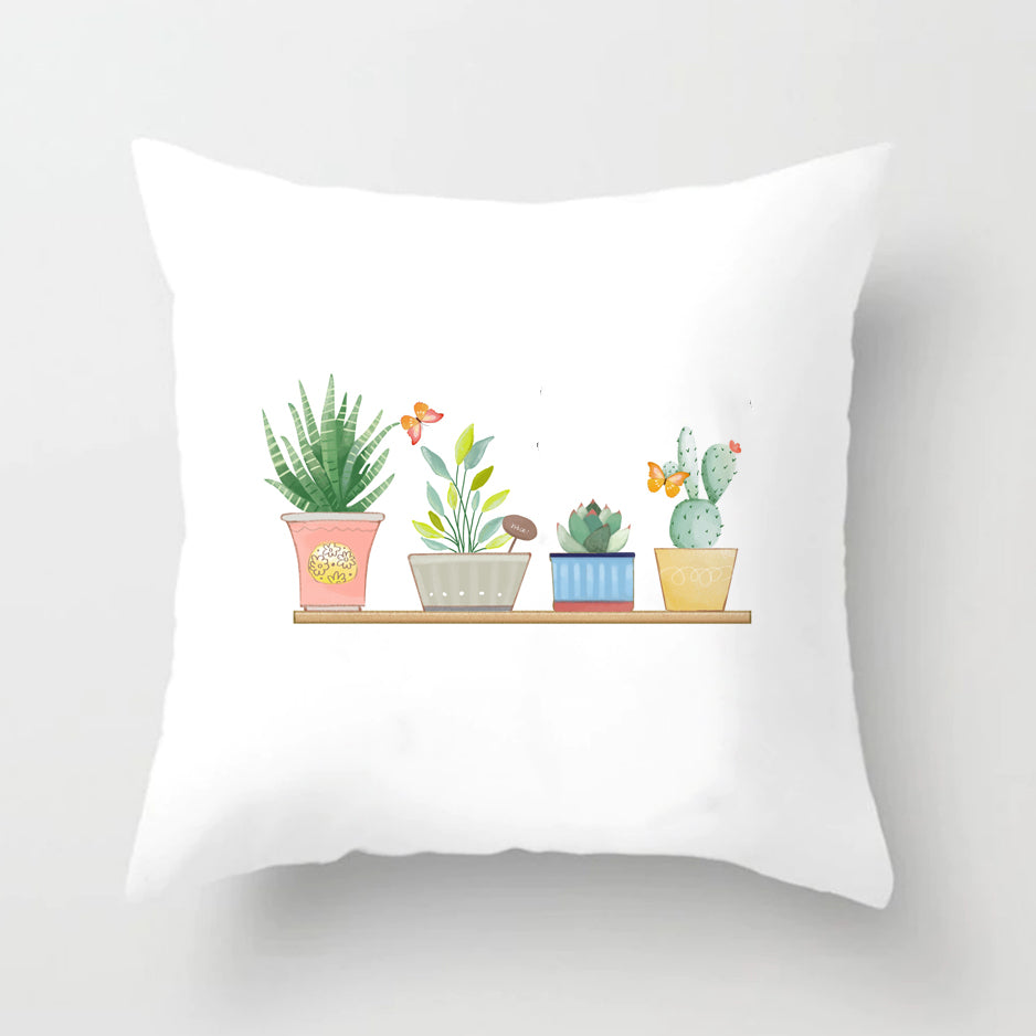 Soft Cactus Print Throw Pillow Cushion Cover