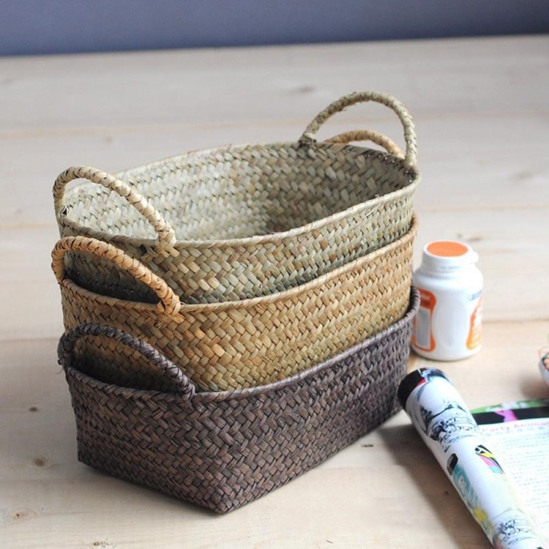 Desktop Storage Sea Fruit Tray Straw Basket Basket Snack Basket