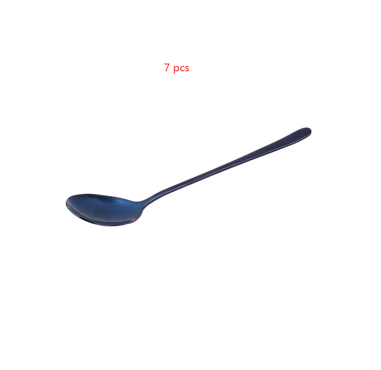 Tableware titanium plated long handle spoon