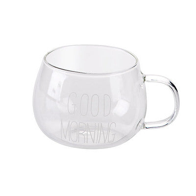 Heat-resistant glass round fun cup milk cup breakfast cup