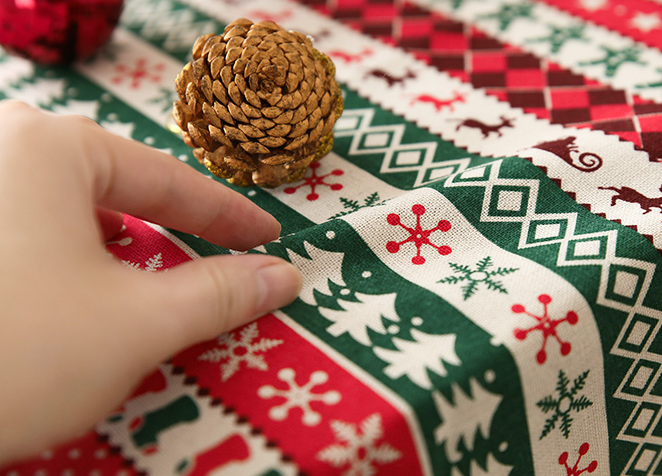 Christmas theme tablecloth rectangular cotton and linen festival square round table