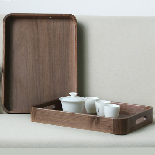 Black walnut handle wooden tray