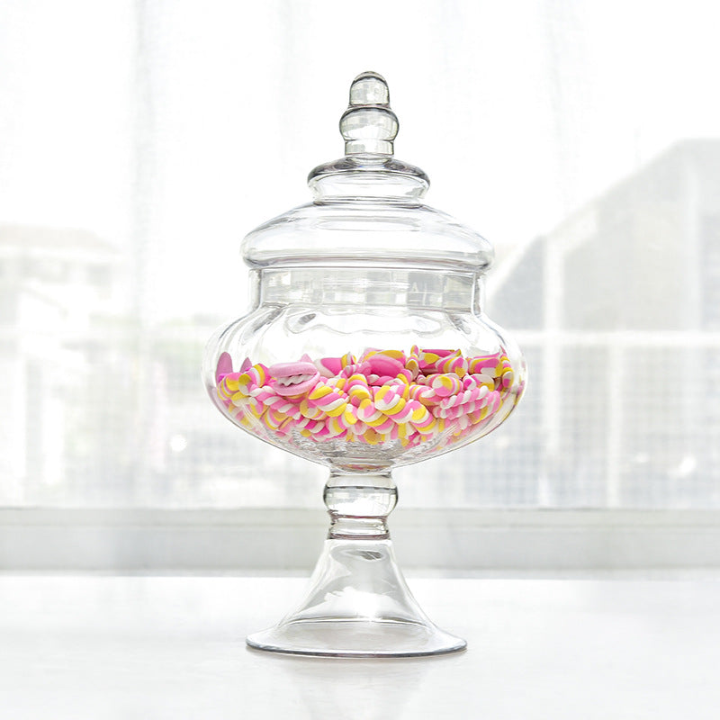 Household Soft Decoration Transparent Glass Candy Storage Tank