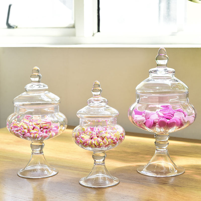 Household Soft Decoration Transparent Glass Candy Storage Tank