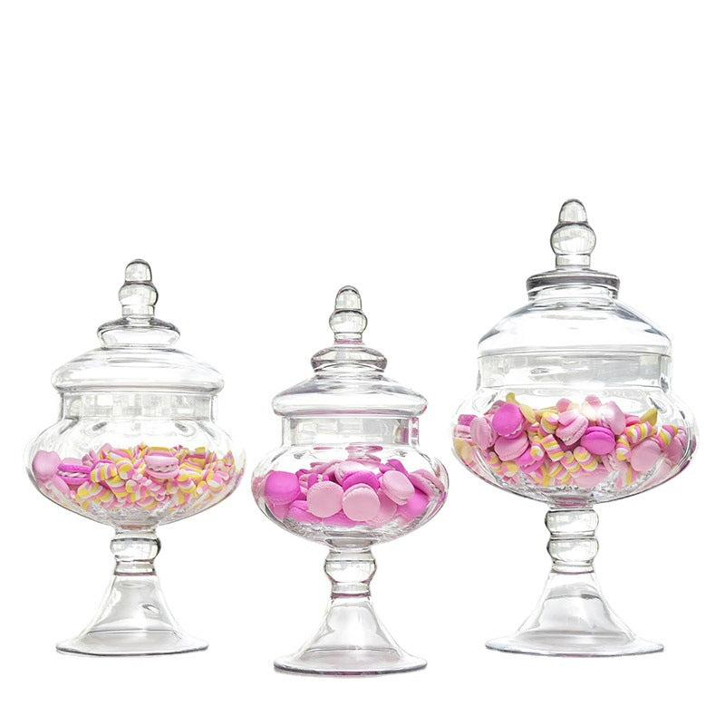 Household Soft Decoration Transparent Glass Candy Storage Tank