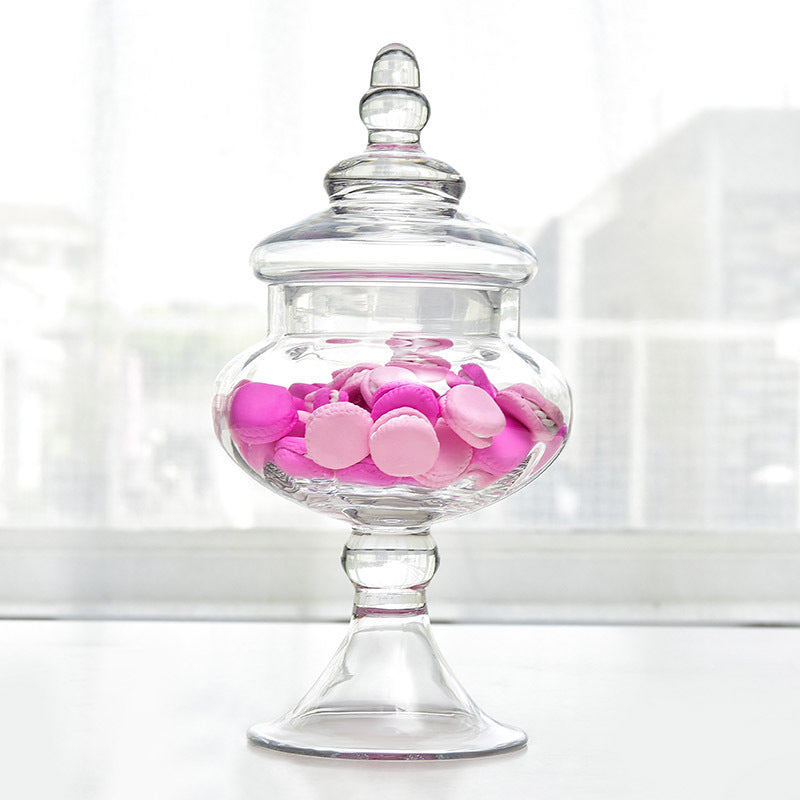 Household Soft Decoration Transparent Glass Candy Storage Tank