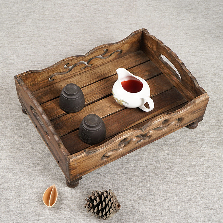 Thai Solid Wood Fruit Tray Living Room Tea Table Decoration Retro Decoration