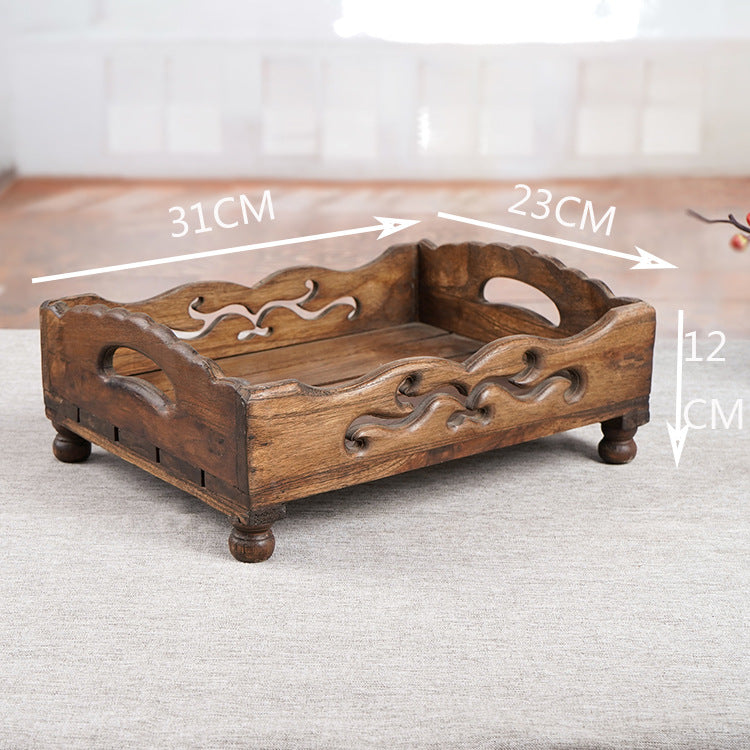 Thai Solid Wood Fruit Tray Living Room Tea Table Decoration Retro Decoration