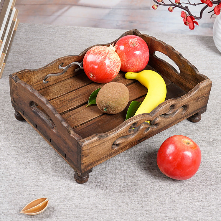 Thai Solid Wood Fruit Tray Living Room Tea Table Decoration Retro Decoration