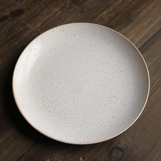 Ceramic Retro Weathered Effect Pitted 8-inch Plate, Flat Plate