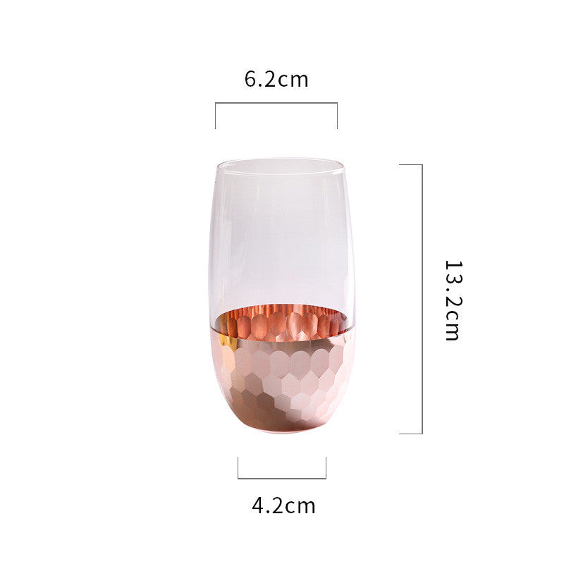 Durable Nordic Drinkware Light Luxury Gold-Plated Glass Cups Milk Cup Water Mug Wedding Souvenir Drinking Wine Glasses Cute