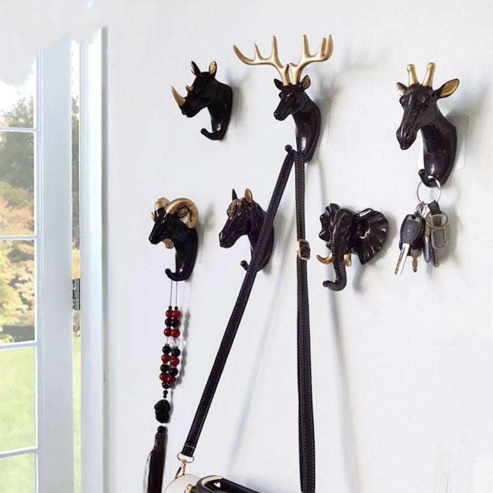 Hook Coat Decorative-Hook Sticking Animal-Head Wall-Hanging Home-Wall-Decor Seamless