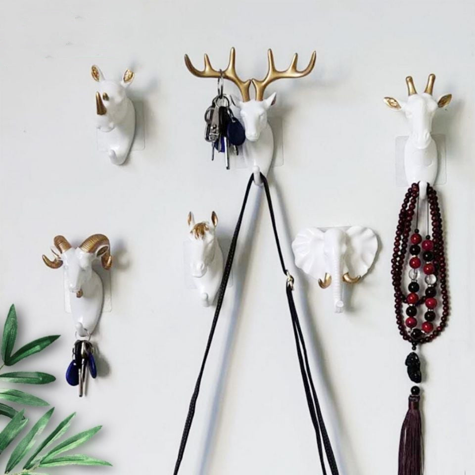 Hook Coat Decorative-Hook Sticking Animal-Head Wall-Hanging Home-Wall-Decor Seamless