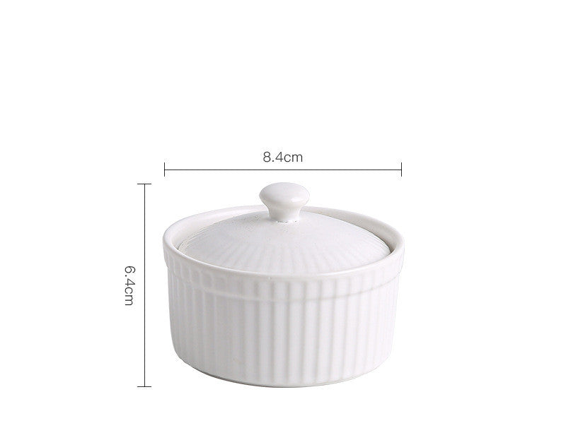 Ceramic Small Baking Bowl Soufulei Double Skin Milk Steamed Egg Bowl