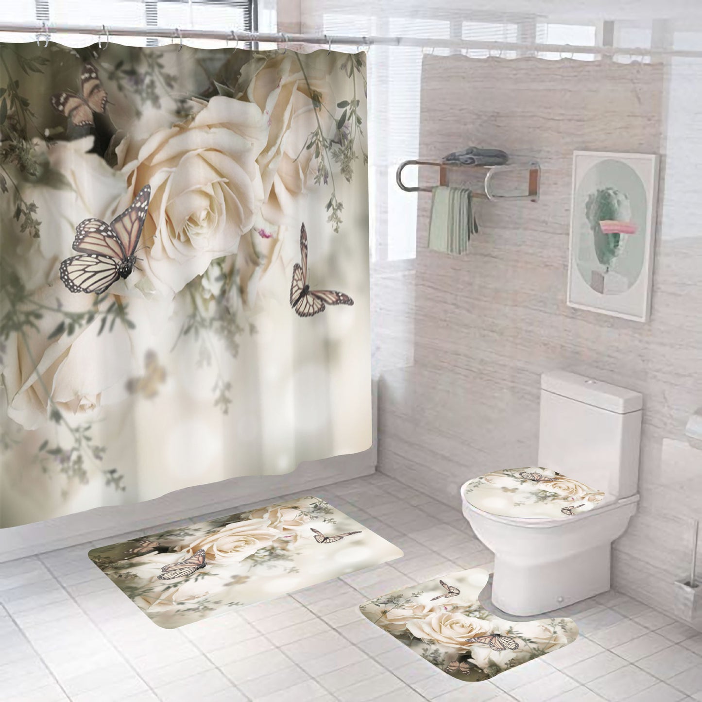 Digital Printing Waterproof Polyester Bathroom