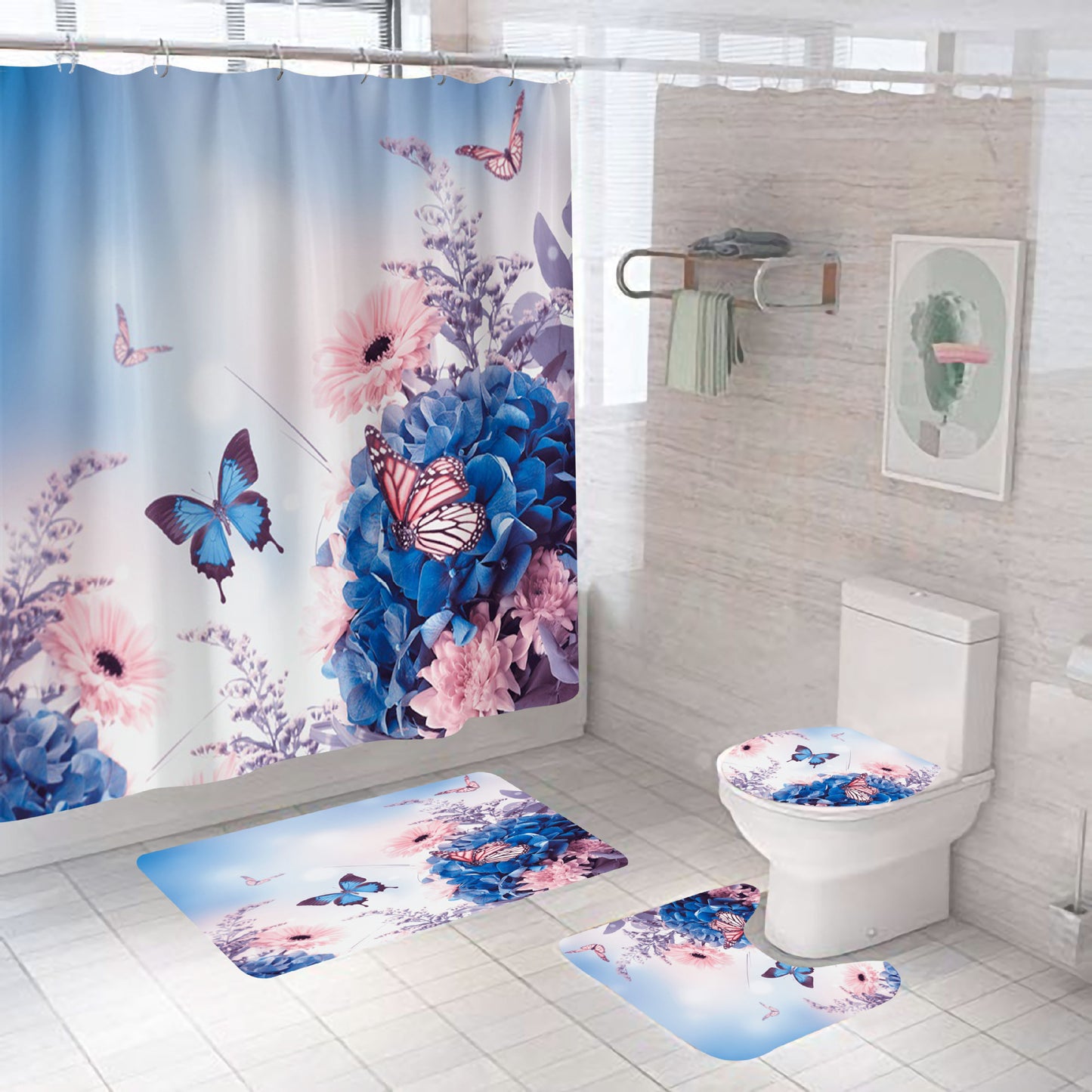 Digital Printing Waterproof Polyester Bathroom