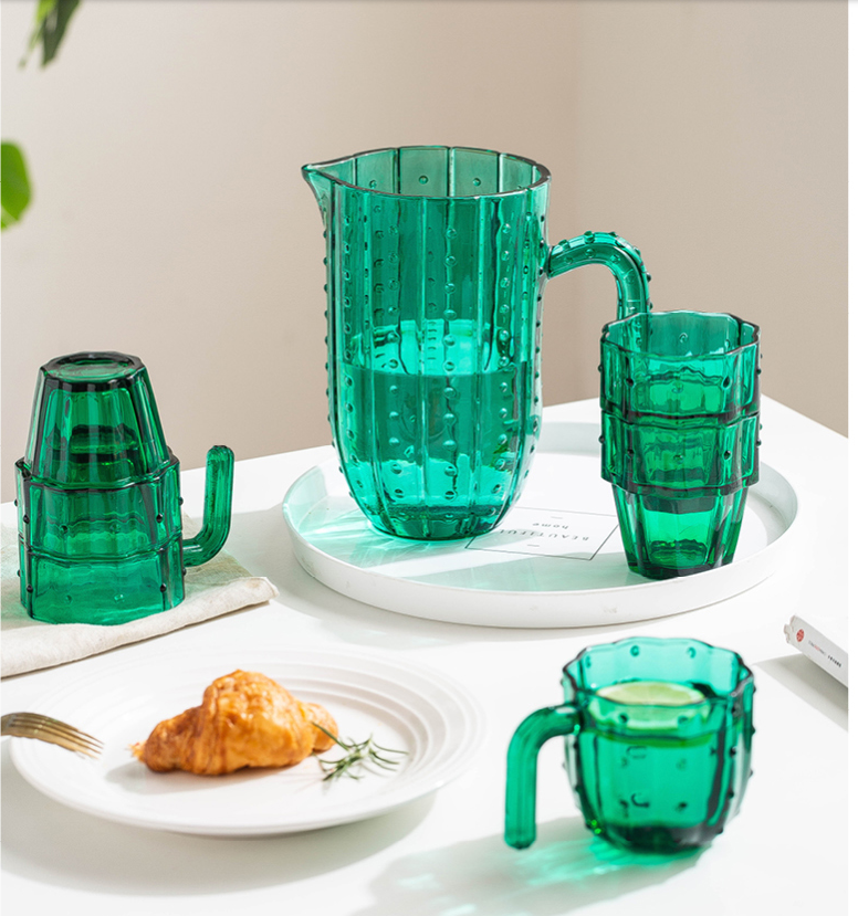 Simple Household Cactus Glass Cup Set