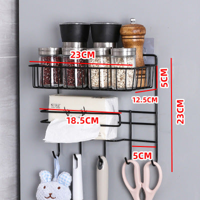 Multifunctional Refrigerator Side Frame, Multi-Layer Side Frame, Kitchen Utensils Foldable Hook