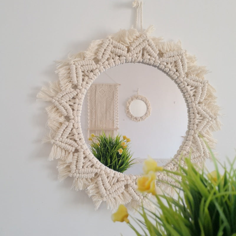 Nordic Mirror Handmade Tapestry Makeup Mirror Bedside