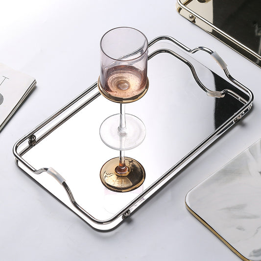 Nordic Stainless Steel Tray, Double Ear Restaurant Serving Tray