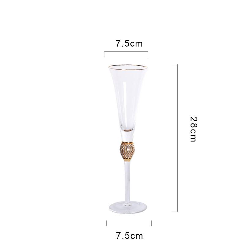 Champagne goblet with diamond wine vessel