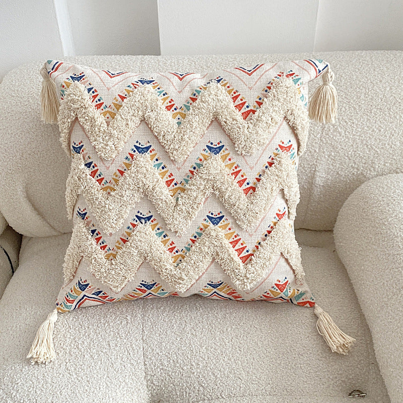 Knitted Fringe Pillow Cushion Cover