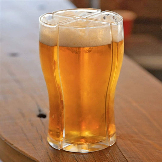 Super Schooner Beer Glasses Mug Cup Separable 4 Part Large Capacity Thick Beer Mug Glass Transparent for Club Bar Party