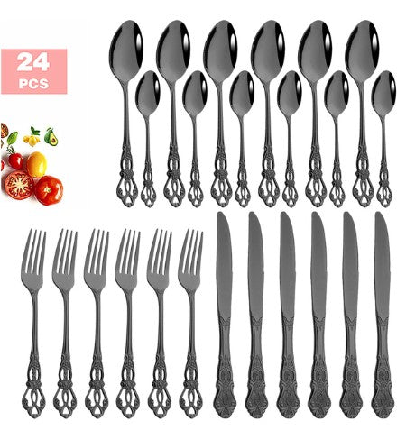 Stainless Steel Cutlery Spoon West Dinnerware Set Gold Plated