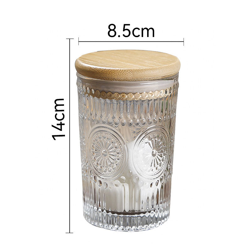 Retro Embossed Glass Storage Sealed Jar