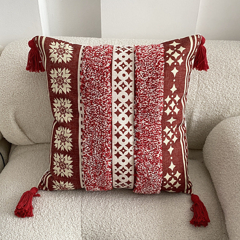 Knitted Fringe Pillow Cushion Cover