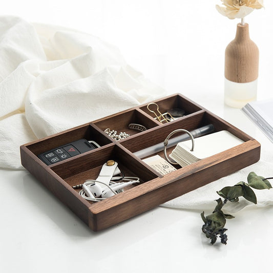 Solid wood porch key storage tray door