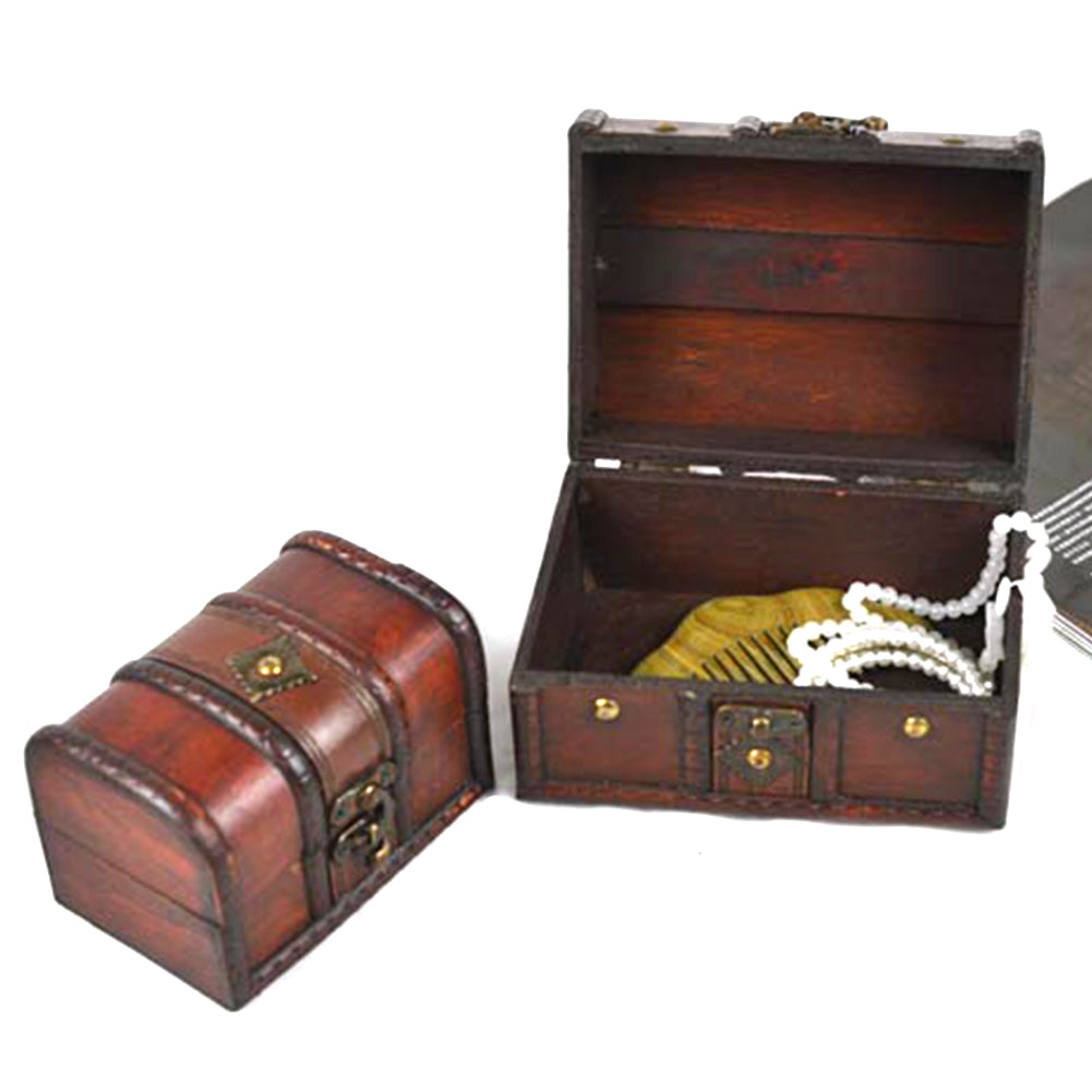 Vintage wooden treasure chest storage box