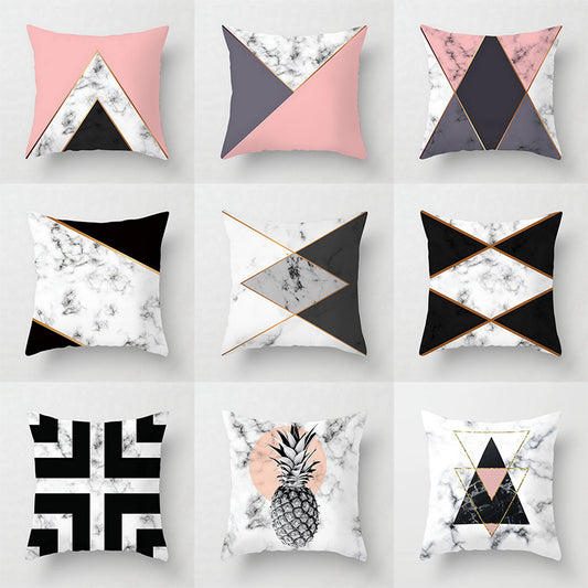 Pink Geometric Abstract Decorative Pillows Case