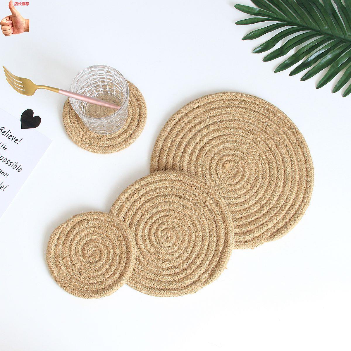 Cotton woven cotton and linen coasters