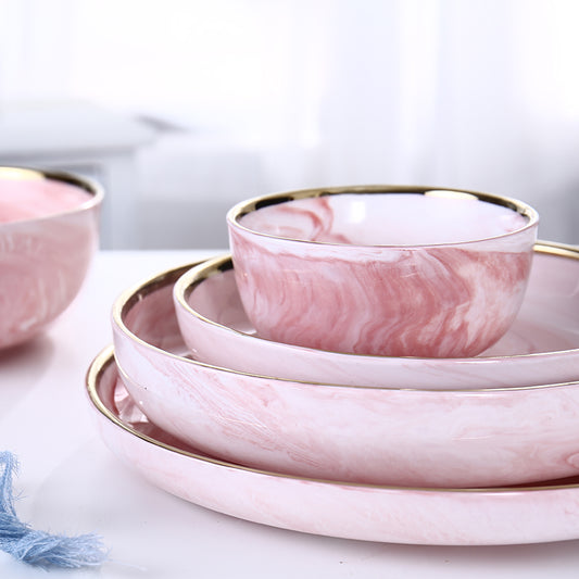 Pink Marble Phnom Penh Ceramic Dinner Plate