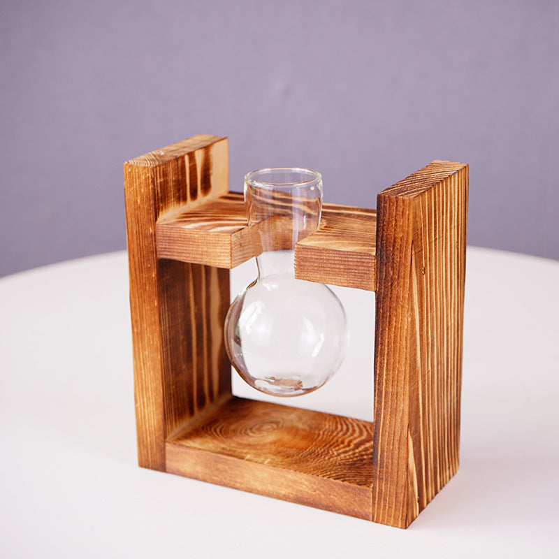 Simple wooden desktop round ball container