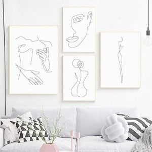 Chic Feminine Canvas Simple Wall Art Home Decor