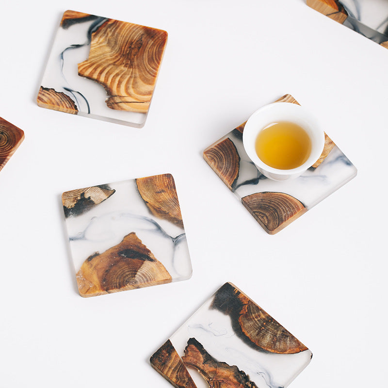 Handmade pine resin coasters