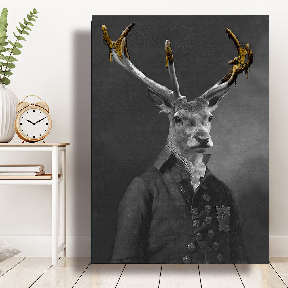 Living Room Decor Wall Decor Black Wildlife Canvas Poster Print