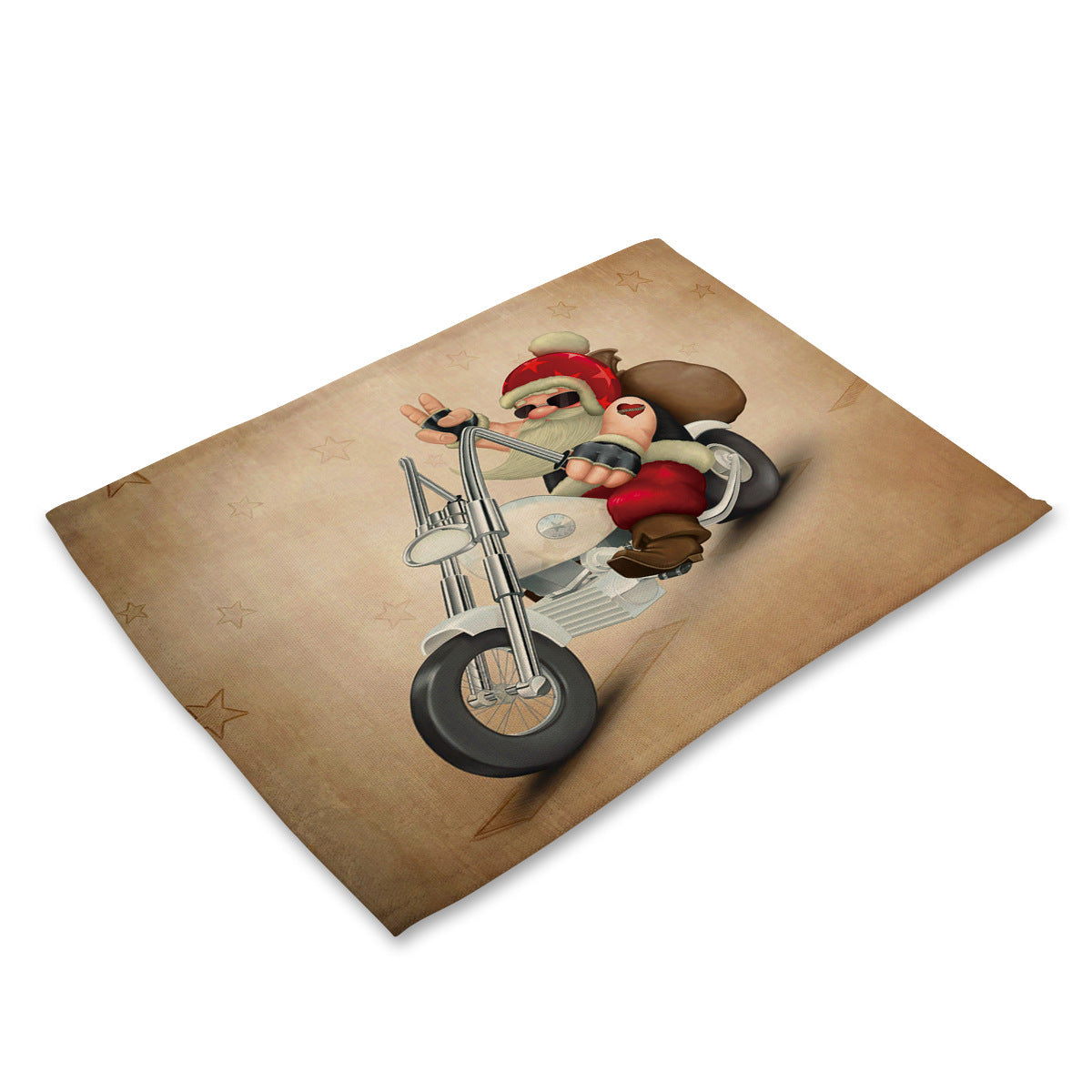 Santa Claus Printing Cotton Linen Western Placemat Festival Series Dining Table Cloth Foreign Trade Supply Tableware Mat Pictures Can Be Set