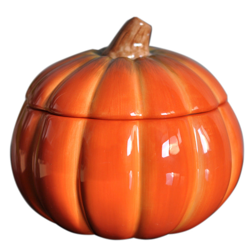 Ceramic Pumpkin Shape Candy Storage Jar