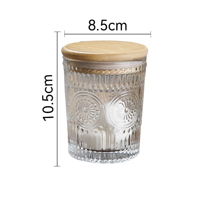 Retro Embossed Glass Storage Sealed Jar