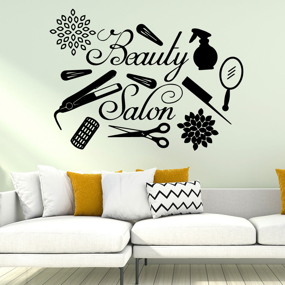 Creative Hair Tools Patterned Wall Decals For Home Decor