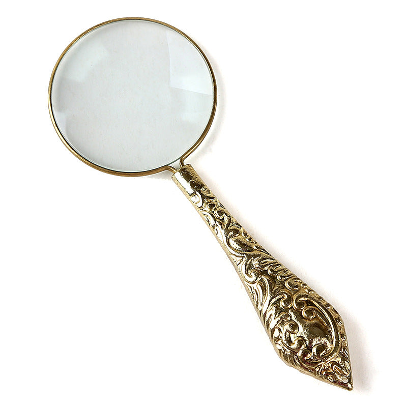 Metal handheld optical glass magnifying glass